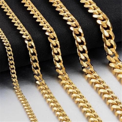 Collar para hombres estilo eslabones — Dorado 7mm60cm