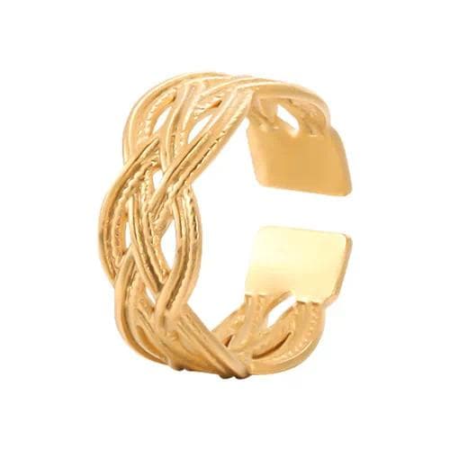Anillo en con Chapado en Oro 18 Quilates — Oro