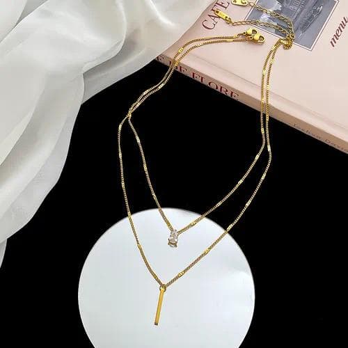 Collar de barra Rectangular de doble capa de gota