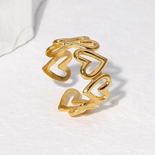 Anillo corazones Oro · Ajustable