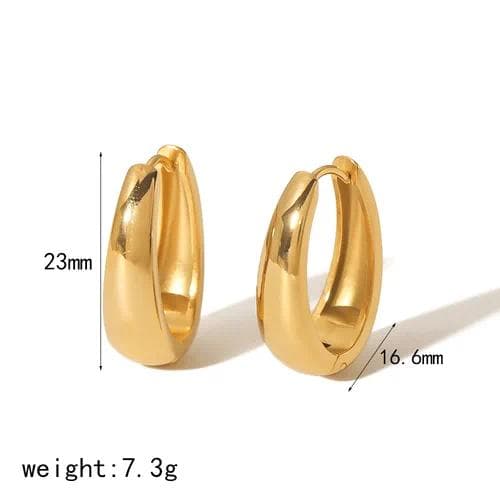 Pendientes de aro en con chapado en oro 18 K