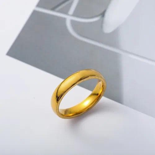 Anillo unisexo en color sólido con diseño galvanizado y estilo simple — 5mm interior y exterior anillo de bola de oro ·