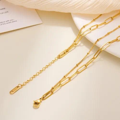 Pulsera 316L doble balín y eslabones