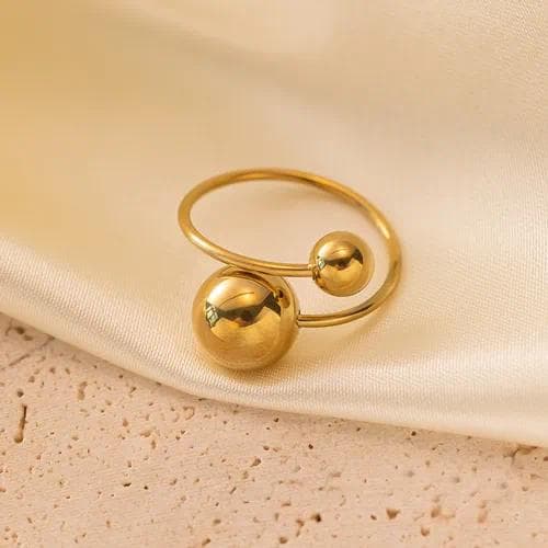 Anillo abierto — bola oro