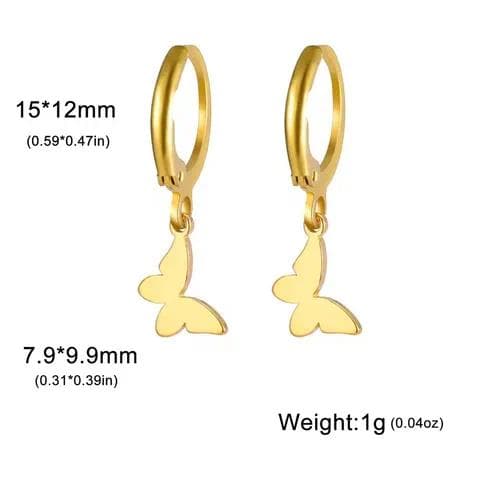Pendientes de aro Charm Sleeper - Lazo dorado y pequeño