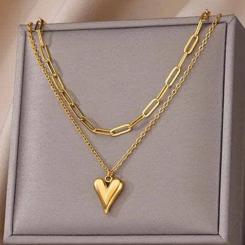 Collar mujer corazón - eslabones
