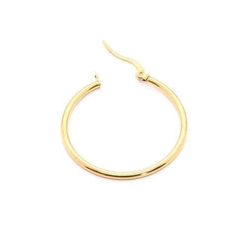 Aretes con patrón geométrico circulo plano dorado