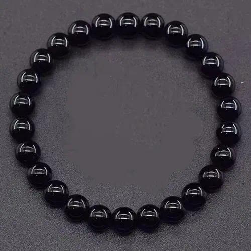 Pulsera unisex de piedra natural Obsidiana negra