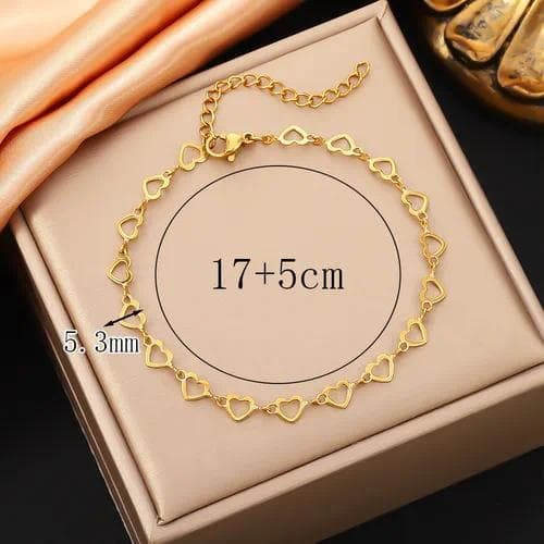Cadena de Corazón hueco - Pulsera de oro