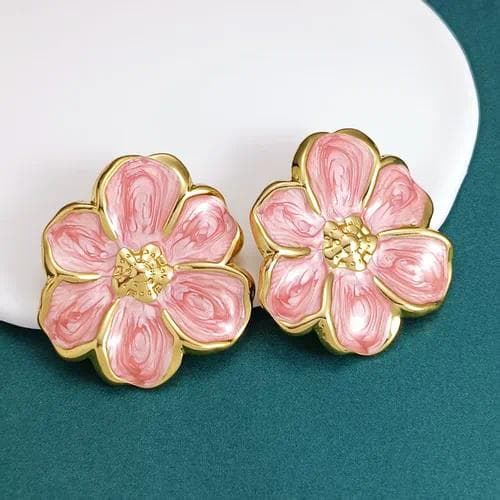 Aretes en con Chapado en Oro 18K — Rosa dorado · 0,8 de aguja Auricular · 1 par/paquete