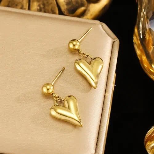 Zarcillos de borlas colgante de corazon