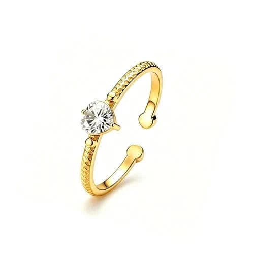 Solitario abierto unisexo con chapado en oro 18K