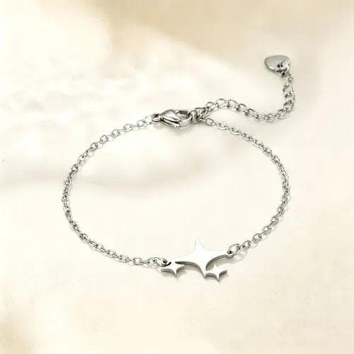 Pulsera con patrón de estrella en y chapado en oro 18 quilates — XLY410