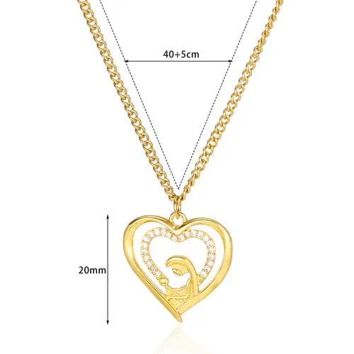 Collar de cobre con forma de corazón