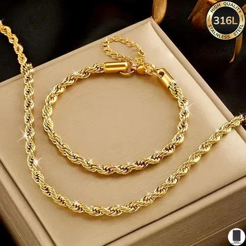 Set Pulsera con cadena portacables en 316L