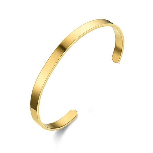 Brazalete sencillo dorado estilo simple— 6mm