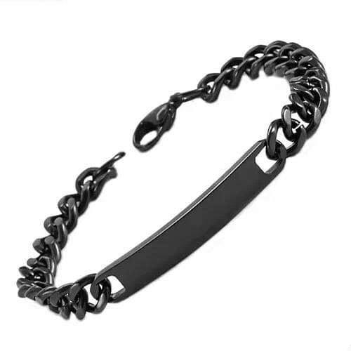 Esclava de estabones negra— Pulsera de marca curva NK